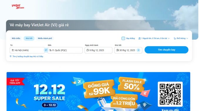 Vé máy bay Vietjet trên Traveloka